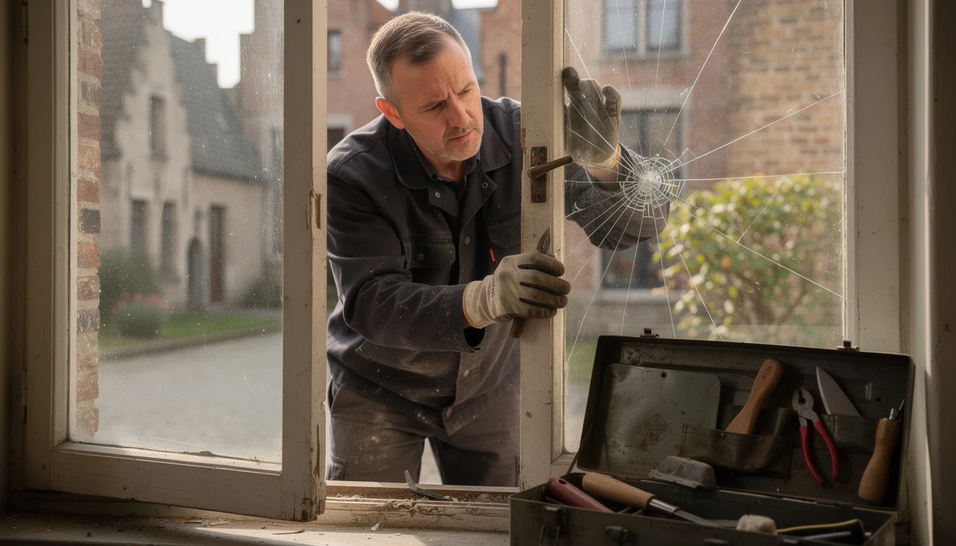 Dépannage vitrier à Brugge : que faire en cas de vitre cassée ou fissurée